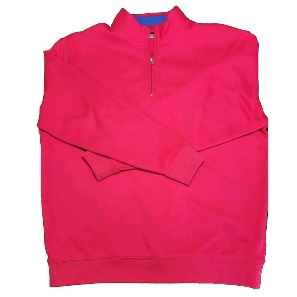 Alan Flusser Sweater Mens XL Quarter Zip Pullover Red